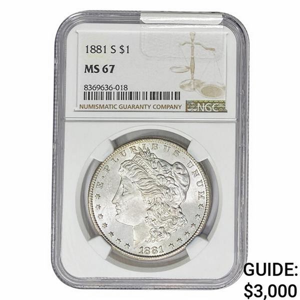 1881-S Morgan Silver Dollar NGC MS67