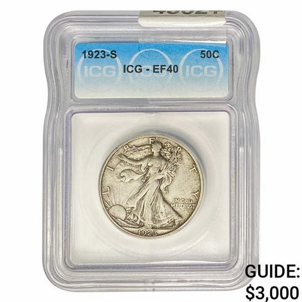 1923-S Walking Liberty Half Dollar ICG EF40
