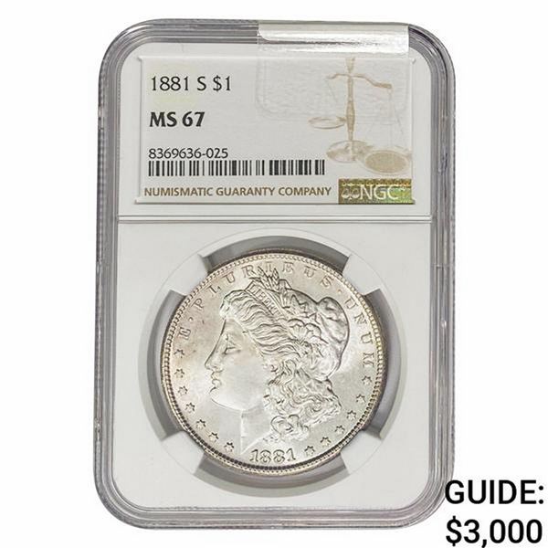 1881-S Morgan Silver Dollar NGC MS67
