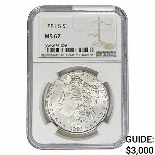 1881-S Morgan Silver Dollar NGC MS67