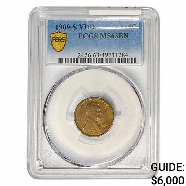 1909-S VDB Wheat Cent PCGS MS63 BN