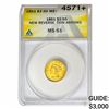 Image 1 : 1861 $2.50 Gold Quarter Eagle ANACS MS61 Thin Arrws