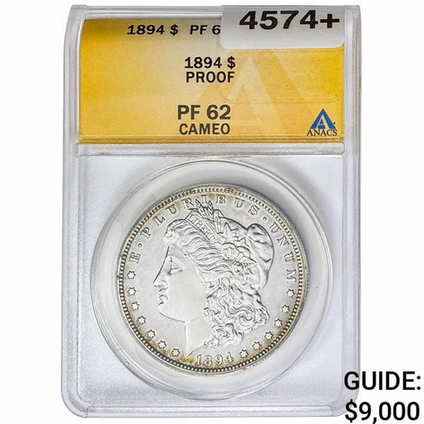 1894 Morgan Silver Dollar ANACS PF62 CAMEO