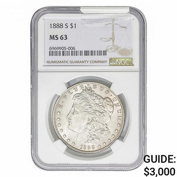 1888-S Morgan Silver Dollar NGC MS63