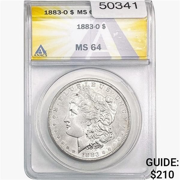 1883-O Morgan Silver Dollar ANACS MS64