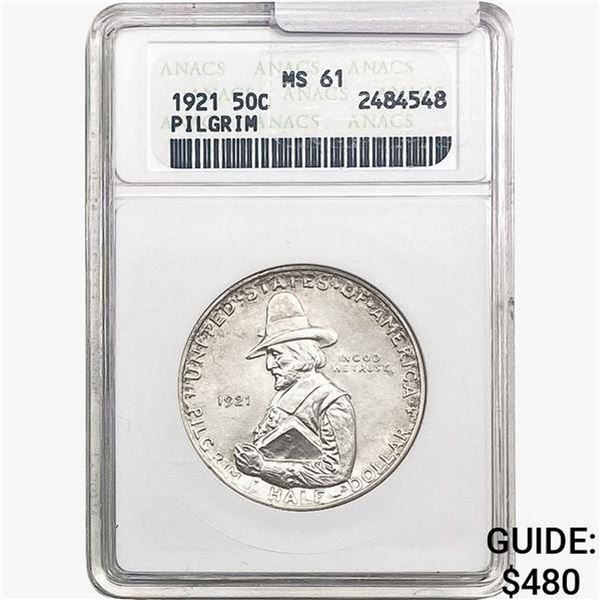 1921 Pilgrim Half Dollar ANACS MS61