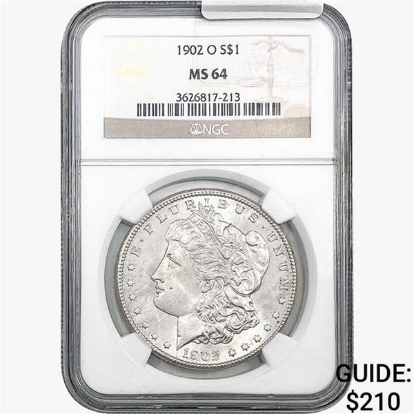 1902-O Morgan Silver Dollar NGC MS64