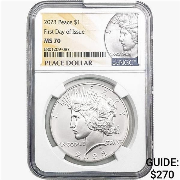 2023 Silver Peace Dollar NGC MS70 First Day Issue