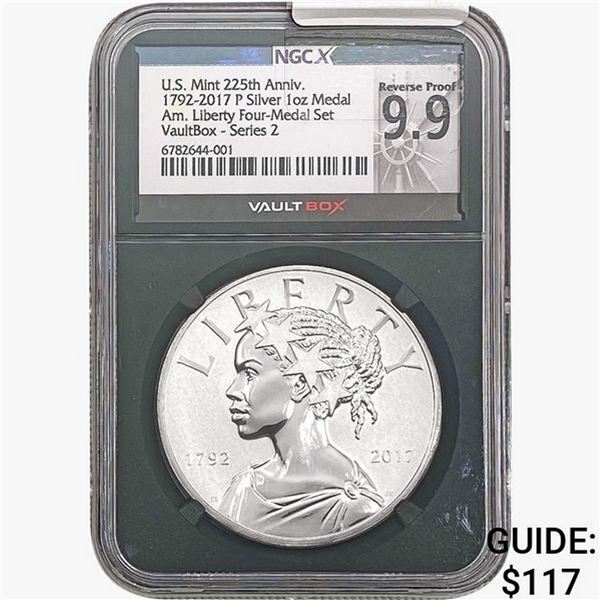 2017 1oz Silver Medal Liberty NGCX RP9.9 Vault Box