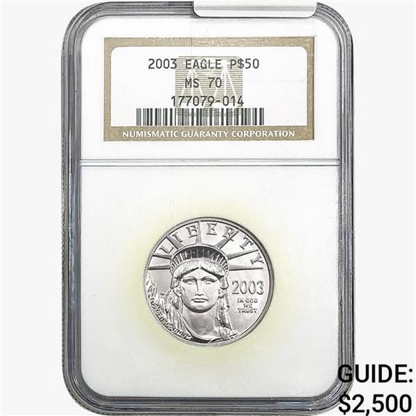2003 1/2oz Platinum Eagle NGC MS70