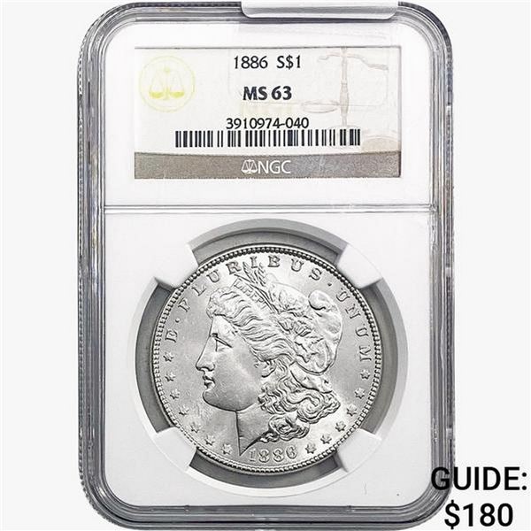 1886 Morgan Silver Dollar NGC MS63