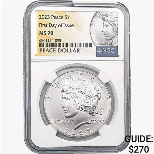 2023 Silver Peace Dollar NGC MS63 First Day Issue