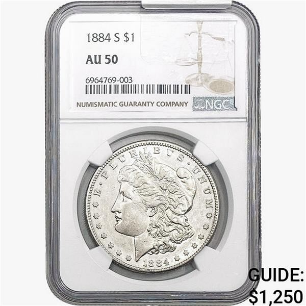 1884-S Morgan Silver Dollar NGC AU50
