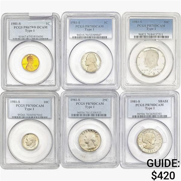 [6]1981-S U.S. Proof Set Type 1 PCGS PR70 DCAM