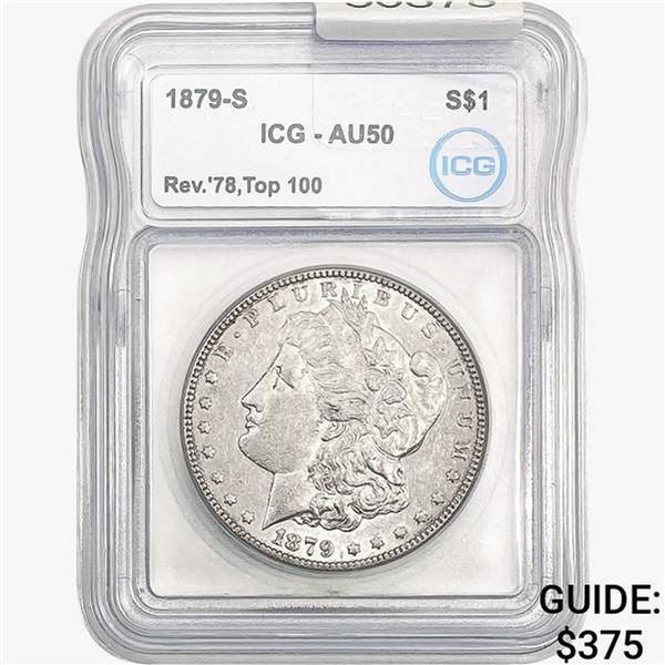 1879-S REV78 Morgan Silver Dollar ICG AU50