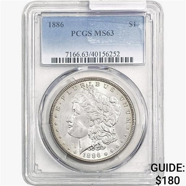1886 Morgan Silver Dollar PCGS MS63