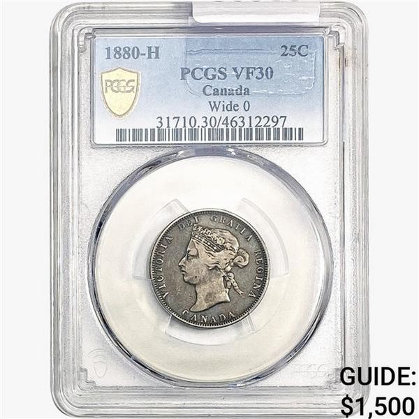 1880-H   PCGS VF30 Wide 0