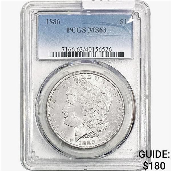 1886 Morgan Silver Dollar PCGS MS63