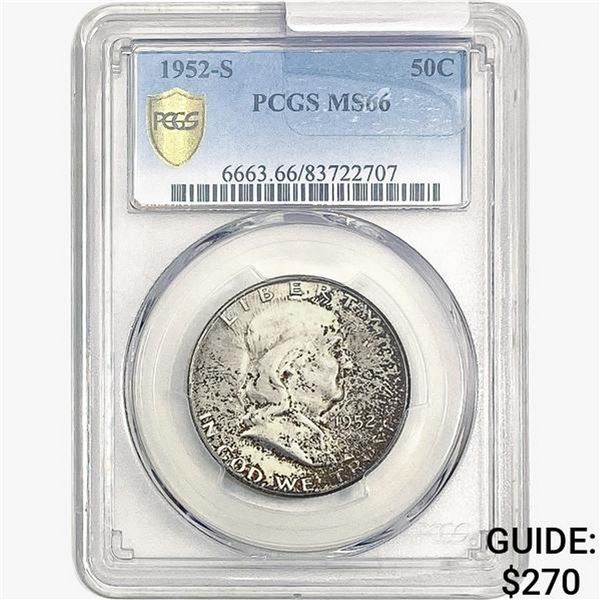 1952-S Franklin Half Dollar PCGS MS66
