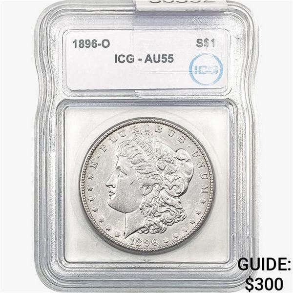 1896-O Morgan Silver Dollar ICG AU55