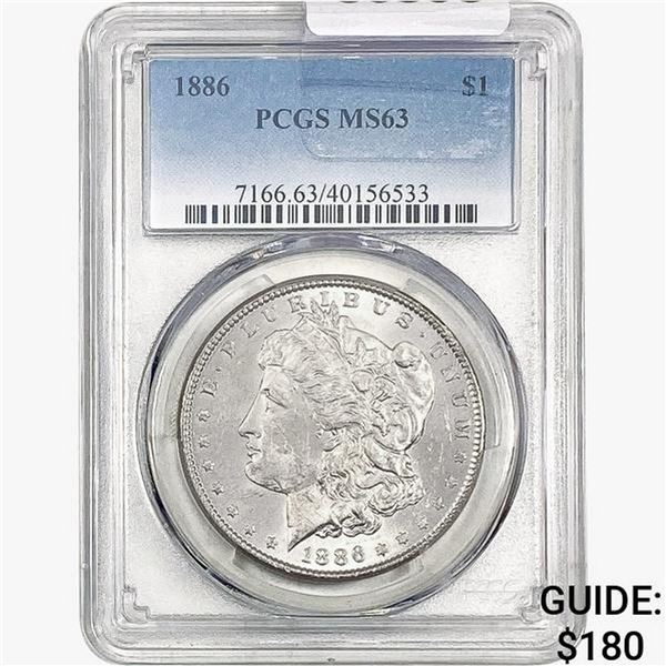 1886 Morgan Silver Dollar PCGS MS63