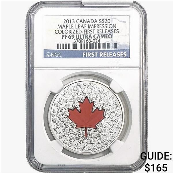2013 1oz Silver Canada $20 Maple Leaf NGC PF69 UC