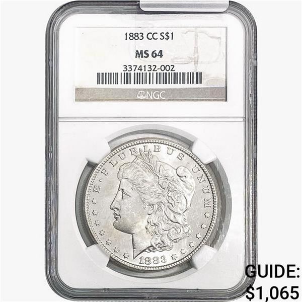 1883-CC Morgan Silver Dollar NGC MS64