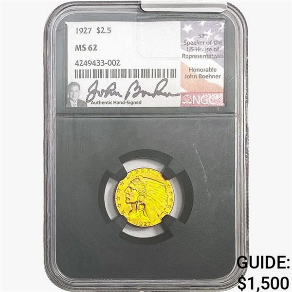 1927 $2.50 Gold Quarter Eagle NGC MS62