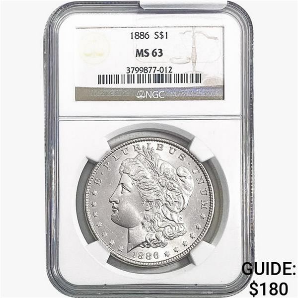 1886 Morgan Silver Dollar NGC MS63