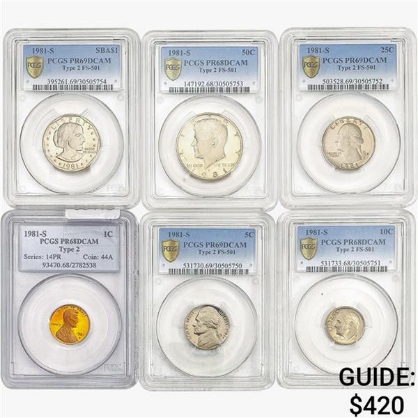[6]1981-S U.S. Proof Set Type 2 PCGS PR69 DCAM