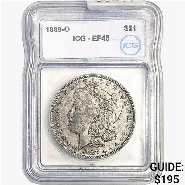 1889-O Morgan Silver Dollar ICG EF45