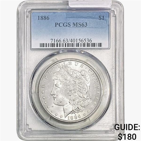 1886 Morgan Silver Dollar PCGS MS63