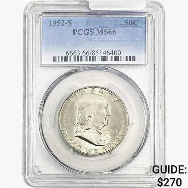 1952-S Franklin Half Dollar PCGS MS66