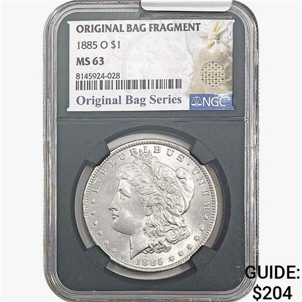 1885-O Morgan Silver Dollar NGC MS63 Bag Fragment