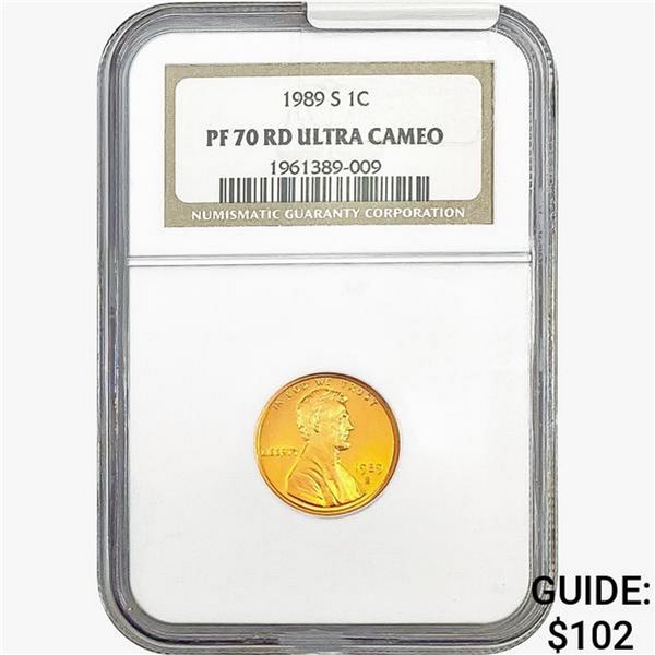 1989-S Lincoln Memorial Cent NGC PF70 RD UC
