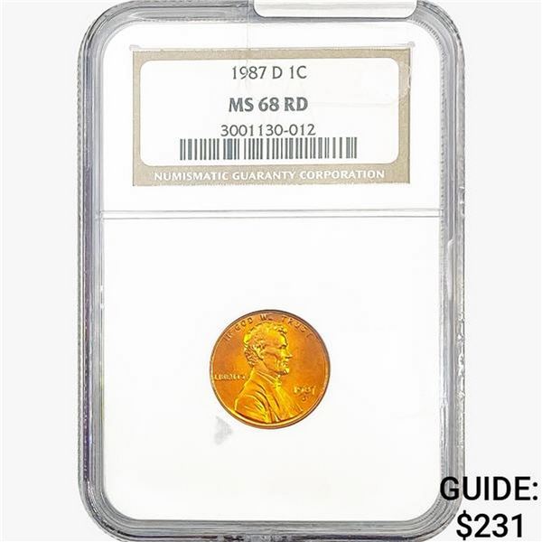 1987-D Lincoln Memorial Cent NGC MS68 RD