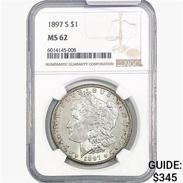 1897-S Morgan Silver Dollar NGC MS62