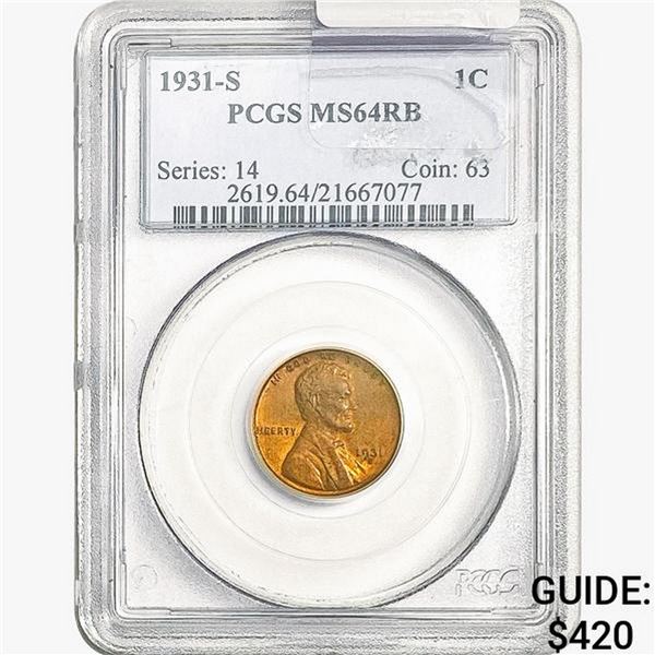 1931-S Wheat Cent PCGS MS64 RB