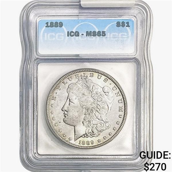 1889 Morgan Silver Dollar ICG MS65
