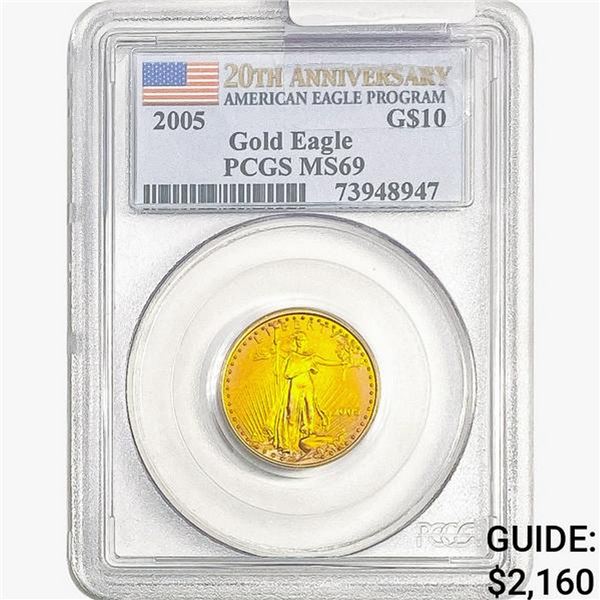 2005 1/4oz $10 AGE PCGS MS69