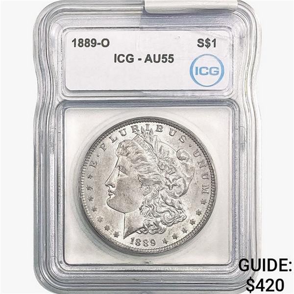 1889-O Morgan Silver Dollar ICG AU55