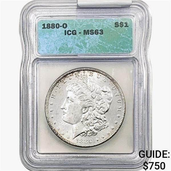 1880-O Morgan Silver Dollar ICG MS63