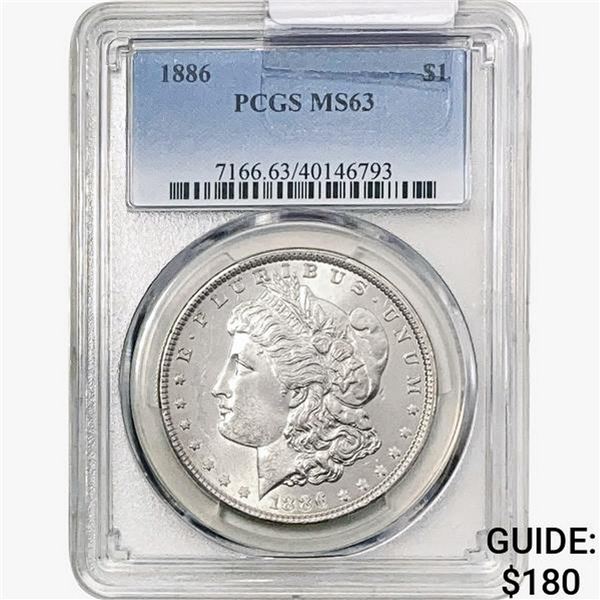 1886 Morgan Silver Dollar PCGS MS63