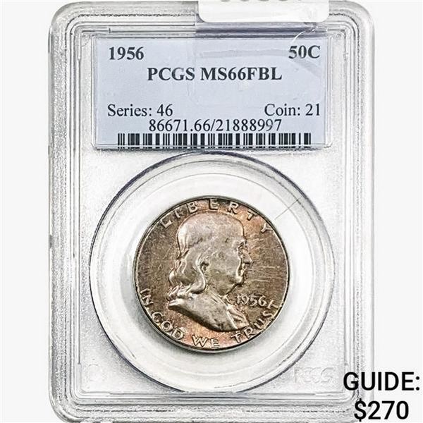 1956 Franklin Half Dollar PCGS MS66 FBL