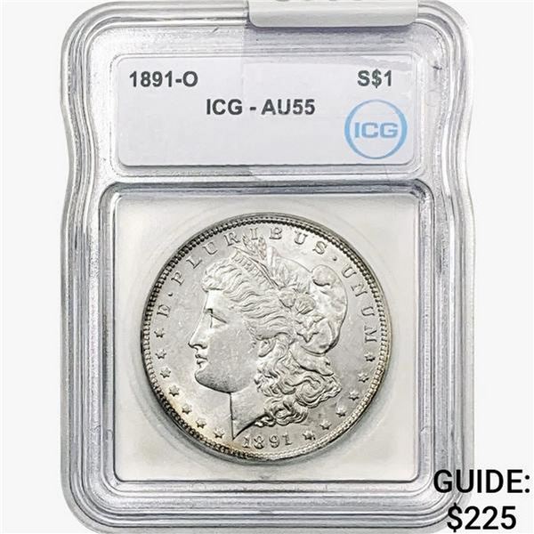 1891-O Morgan Silver Dollar ICG AU55