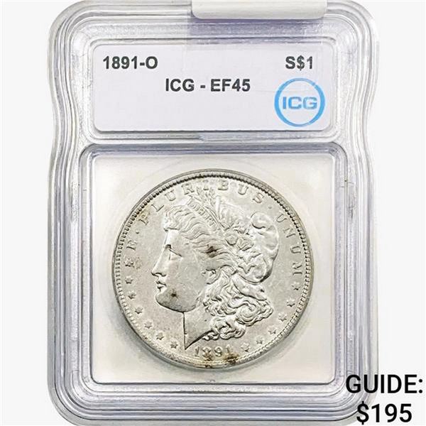 1891-O Morgan Silver Dollar ICG EF45