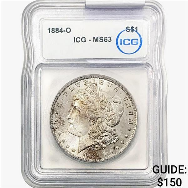 1884-O Morgan Silver Dollar ICG MS63