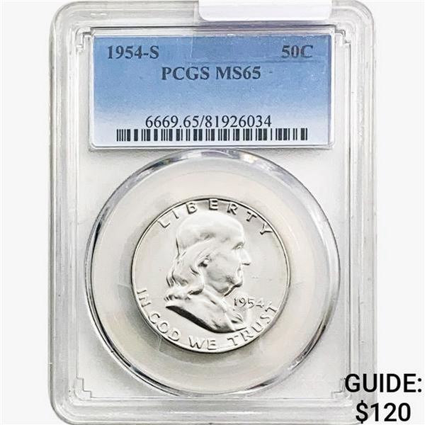1954-S Franklin Half Dollar PCGS MS65