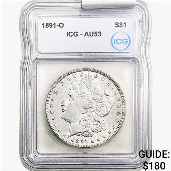 1891-O Morgan Silver Dollar ICG AU53