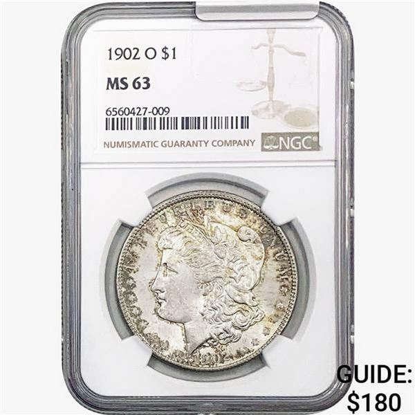 1902-O Morgan Silver Dollar NGC MS63